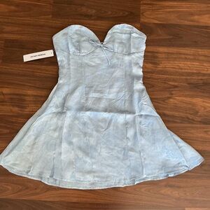 NWT Orsola Strapless mini dress blue.